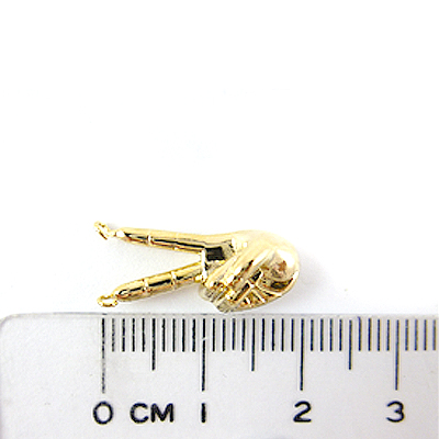 銅鍍金色雙孔勝利手勢