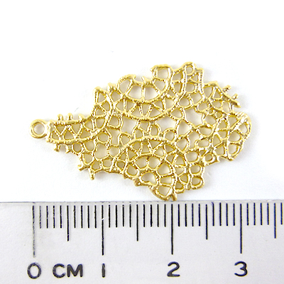 銅鍍霧金色單孔鏤空花形水滴