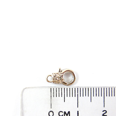 銅鍍正白K色單孔手銬形扣頭-10mm