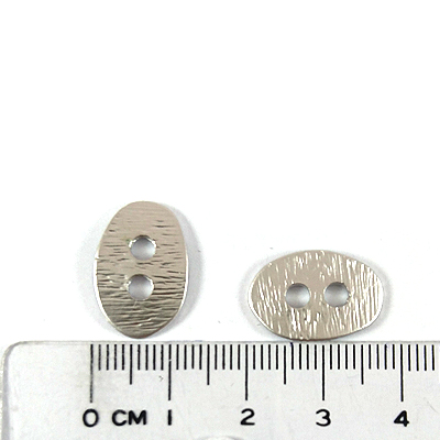 銅鍍霧銀色中雙孔橢圓形