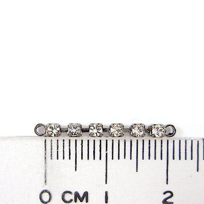 黑金雙孔六顆排鑽-白色