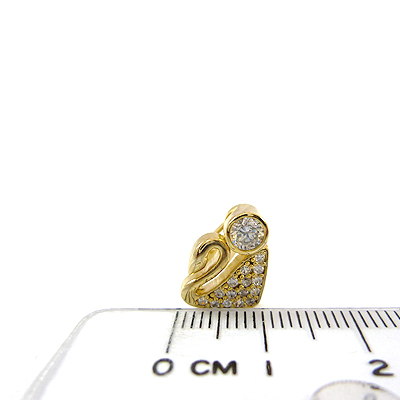 銅鍍金色天鵝密鑲鑽夾頭