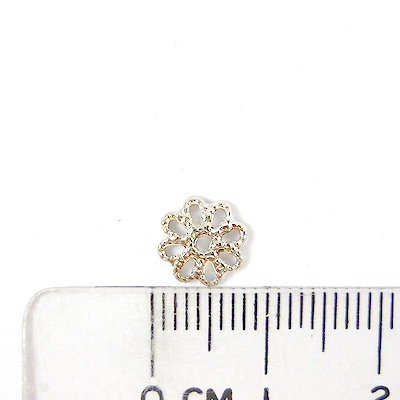 銅鍍正白K色鏤空八孔花帽