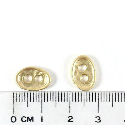銅鍍霧金色中雙孔凹面橢圓形