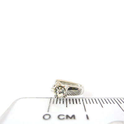 銅鍍正白K色梅花鑲單鑽夾頭