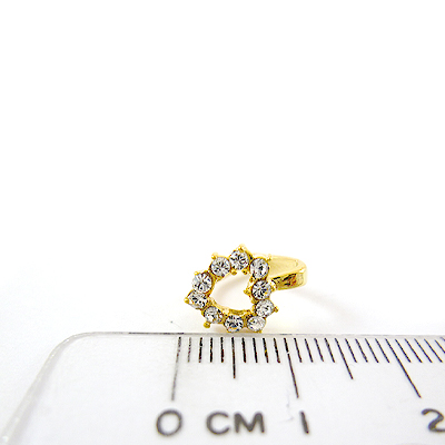 銅鍍金色鏤空心形鑲鑽夾頭