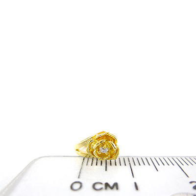 銅鍍金色玫瑰鑲單鑽夾頭