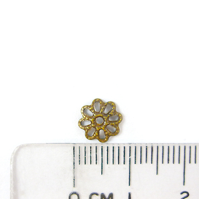 銅鍍青古銅鏤空八孔花帽