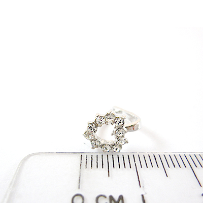 銅鍍正白k色鏤空心形鑲鑽夾頭