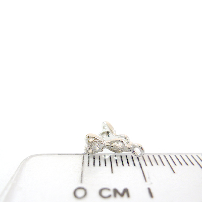 銅鍍正白K色雙心鑲鑽耳環夾頭