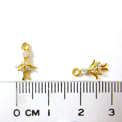 金色單孔鑲鋯石娃娃