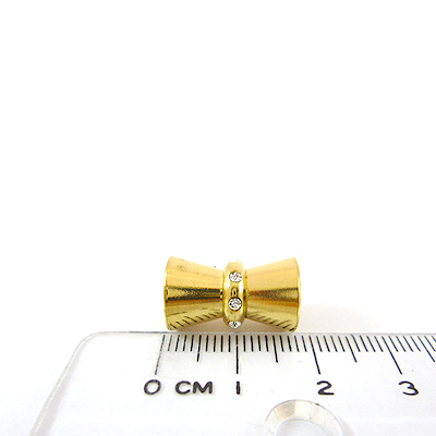 金色扯鈴形鑲鑽扣頭