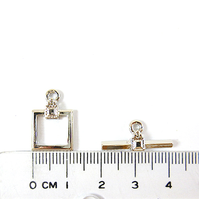銅鍍正白K色單孔方形棍扣