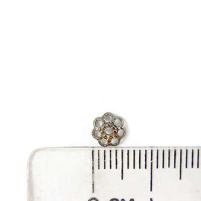 銅鍍黑金色鏤空八孔花帽-5mm