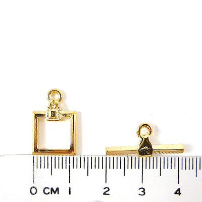 銅鍍金色單孔方形棍扣