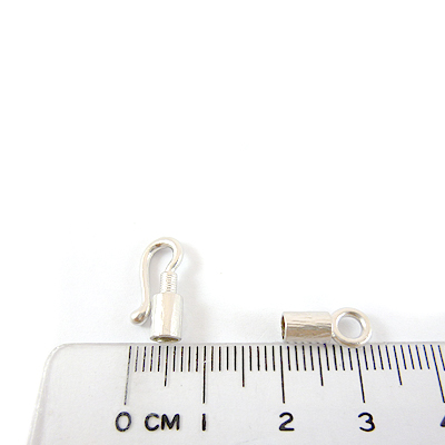 銅鍍霧銀色單孔皮繩扣頭