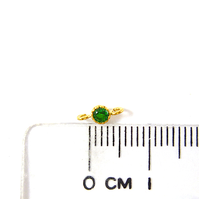 金色單孔單鑽-祖母綠