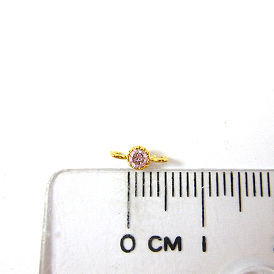 金色單孔單鑽-淺粉紅