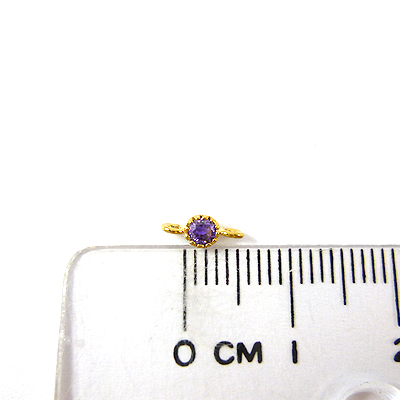 金色單孔單鑽-紫羅蘭