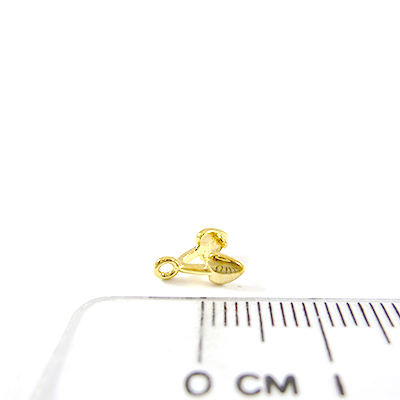 銅鍍金色心形直洞耳環夾頭