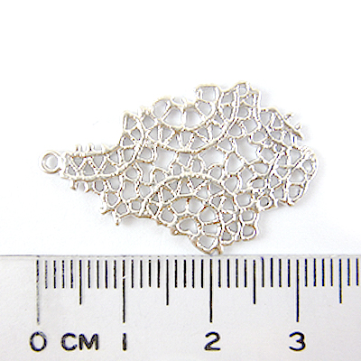 銅鍍霧銀色單孔鏤空花形水滴