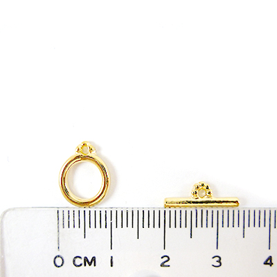 銅鍍金色單孔點紋圈棍扣