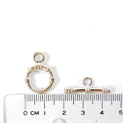 銅鍍正白K色單孔圈紋棍扣