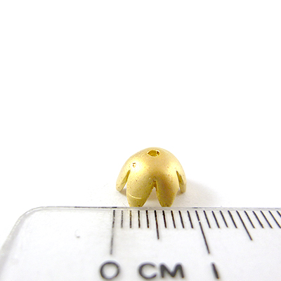 銅鍍霧金色六葉瓣花帽