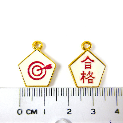 銅鍍金色單孔合格繪馬
