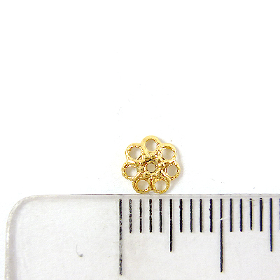 銅鍍金色鏤空七孔花帽