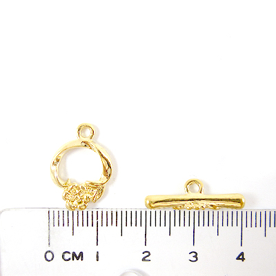 銅鍍金色單孔小花棍扣