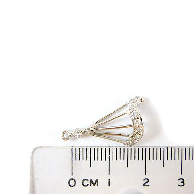 正白K色波浪網形鑲鑽-白色