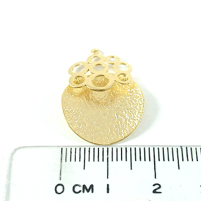 銅鍍霧金色單孔凹折圓形加泡泡圈