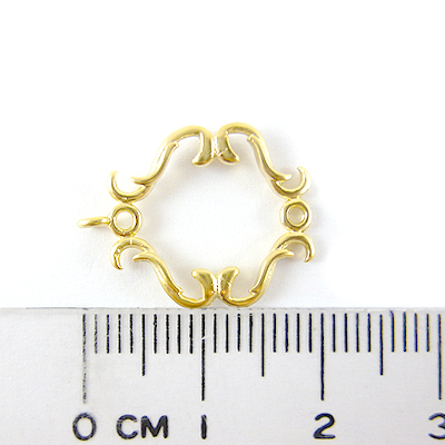 銅鍍霧金色雙孔方形花紋