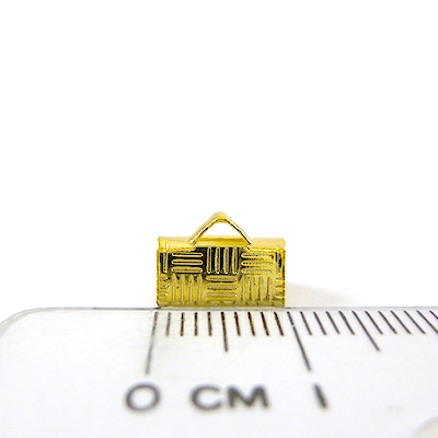 銅鍍金色條紋扁繩夾山-10mm