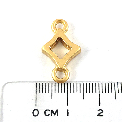 銅鍍霧金色雙孔中空菱形