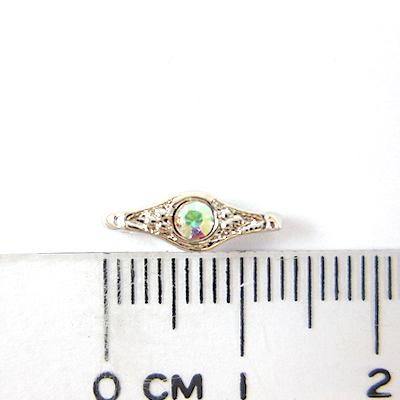 銅鍍正白K色雙孔菱形鑲單鑽