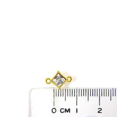 銅鍍金色雙孔菱形鑽飾