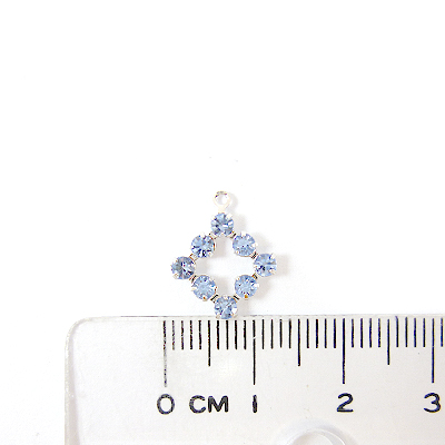 正白K單空中空菱形鑲鑽-淺筆藍