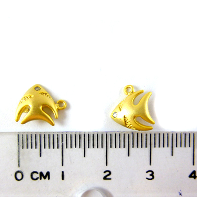 銅鍍霧金色雙孔熱帶魚