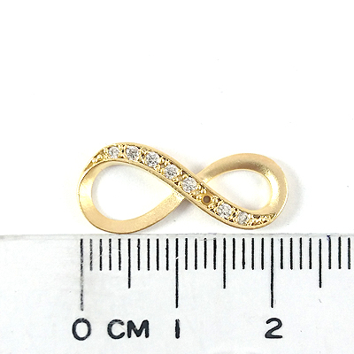 銅鍍霧金色8字鑲鑽