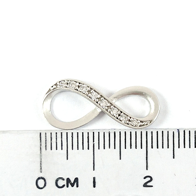 銅鍍霧銀色8字鑲鑽