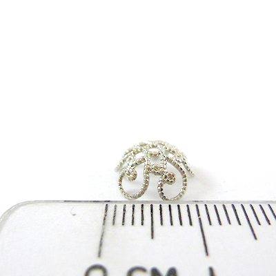 銅鍍正白K色鏤空花形花帽