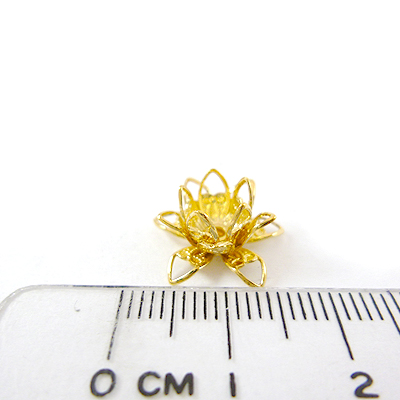 銅鍍金色雙層蓮花花帽