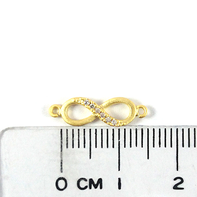 銅鍍霧金色雙孔8字鑲鑽