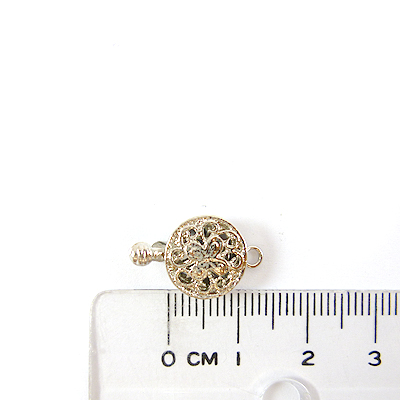 銅鍍正白K色單孔幸運草扣頭