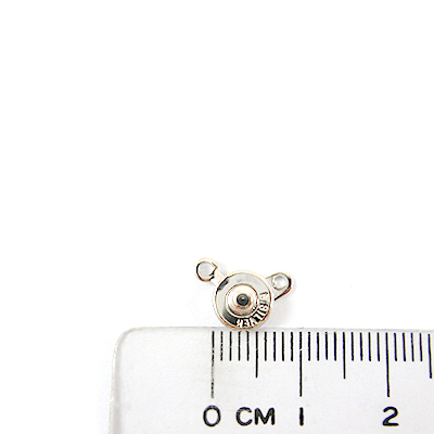 銅鍍正白K色單孔日製對扣-6mm