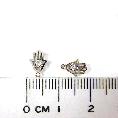 銅鍍正白K色單孔單鑽手掌