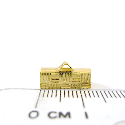 銅鍍金色條紋扁繩夾山-13mm