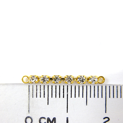 金色雙孔六顆排鑽-白色